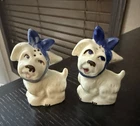 Vintage Shawnee Mugsy Small Salt & Pepper Shakers 3.5” Sitting Dog Terrier