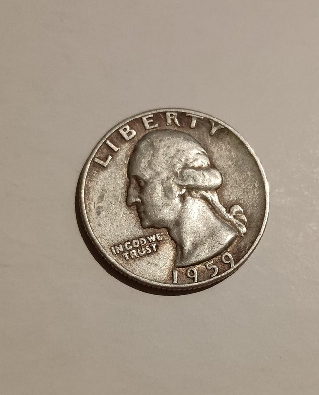USA Washington 1959-D Silver Quarter. Rare! 