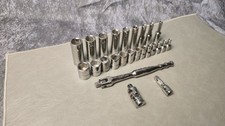 Blue-point 14 Dr 25pc Metric 6pt Socket Set Deep Standard 4-14mm Breaker Bar Blue-point 14 Dr 25pc Metric 6pt Socket Set Deep Standard 4-14mm Breaker Bar