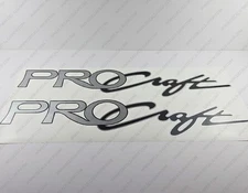 PRO CRAFT TRACKER MARINE SILVER LOGO DECALS STICKERS 36" x 6.5" 2pcs.