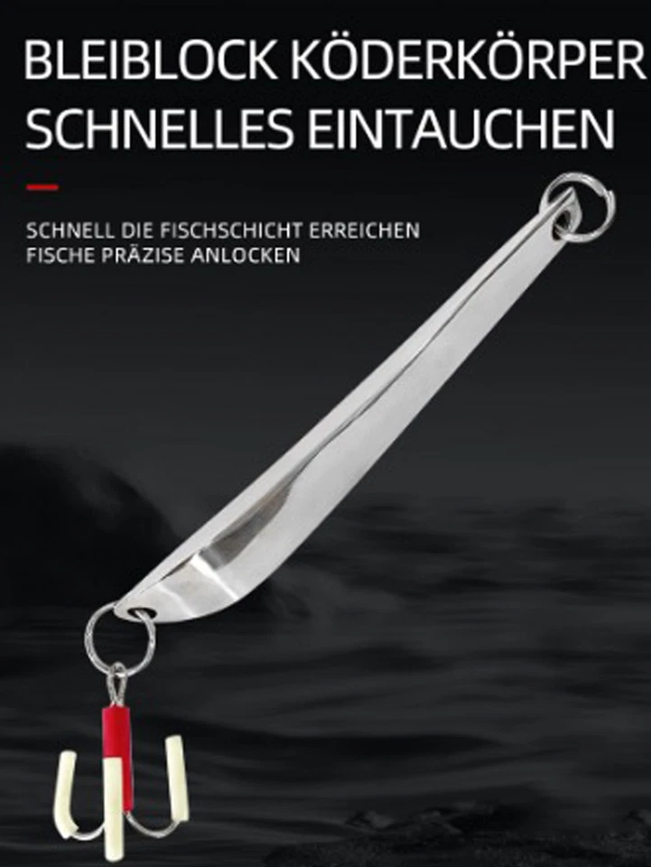 Dreikant Edelstahl Bananen Norwegen Pilker 100 - 600g Norwegenpilker für Dorsch - Bild 3 von 4