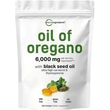 Micro Ingredients Oil Of Oregano 6000mg with Black Seed Oil Certified Gmo Free