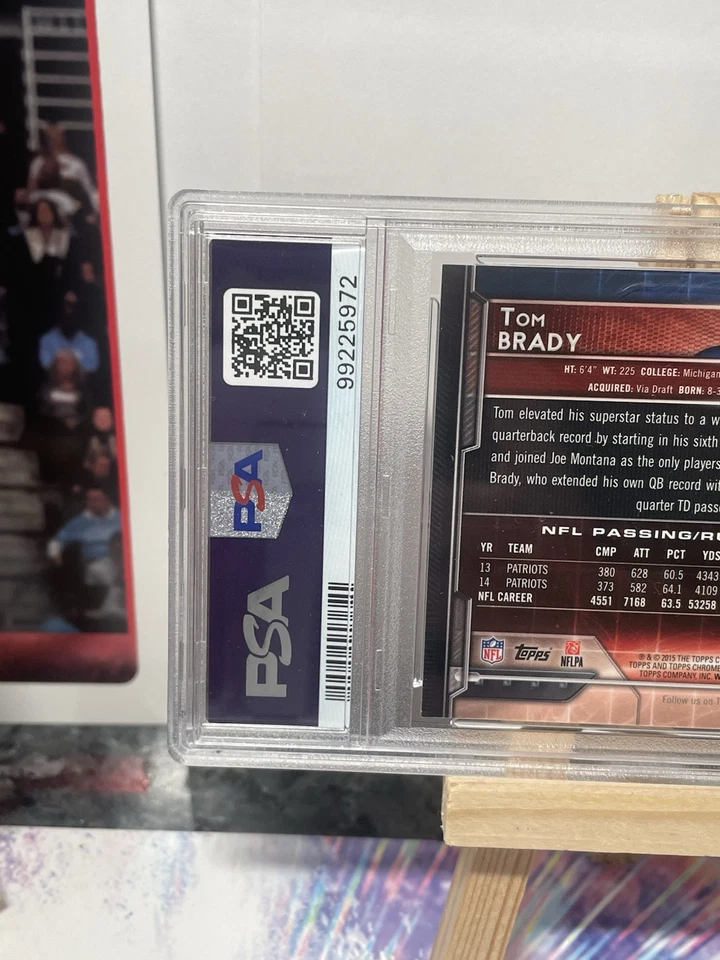 126828126 Tom Brady 2015 Topps Chrome #50 Refractor PSA 10 - Image 3 of 3