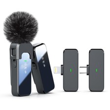 Wireless Lavalier Microphone for iPhone Android PC with Noise Cancellation, 1...