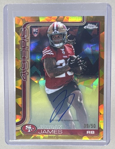 Jordan James 2025 Topps Chrome Sapphire #RA-JJ Gold Refractor Rookie RC Auto /50