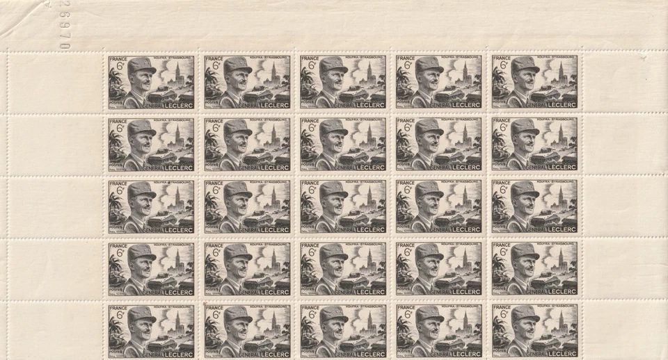 Année 1948 Planche de 25t N°815** Général Leclerc Neufs**Luxe - Photo 1/1