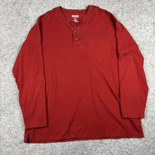 Duluth Trading Co. Longtail Henley Long Sleeve Shirt Men’s XL Red Heavyweight