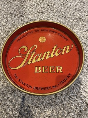 Stanton Beer and Ale, Vintage Metal Beer Serving Tray,  Troy, N.Y., ~12 Inch
