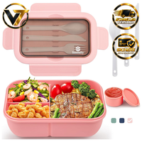 Lunchbox 1250Ml Auslaufsicher Mit FäChern Und Besteck Bento Box FüR Erwachsene