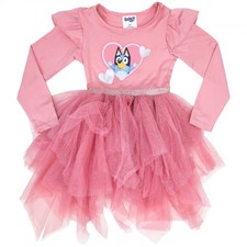 Bluey Long Sleeve Girl's Ballerina Tutu Dress Pink
