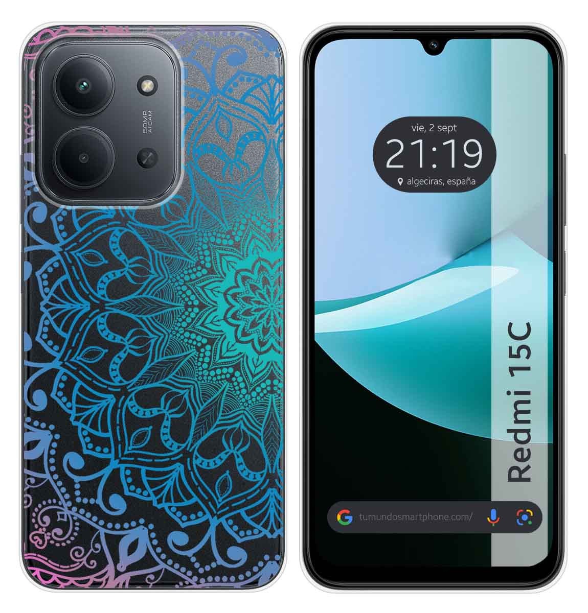 Cover Silicone Trasparente per Xiaomi Redmi 15C 4G/5G Disegno Mandala Disegni