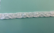 3/8  Heirloom White Flat English Cotton Floral Embroidered Trim Lace T4