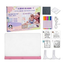 LED Drawing Board for Kids, Touch Switch Doodle Glow Note Board with Markers