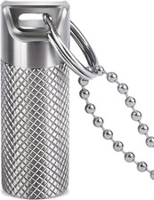 Small Pill Box Titanium Pill Fob Necklace Nitro Mini Waterproof Pill Holder