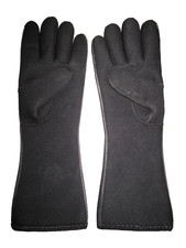 Black heavy neoprene long gloves for cold water scuba diving, size Medium