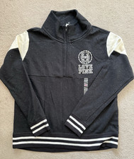 NWT Victoria's Secret Pink Logo Half Zip Hoodie Size M