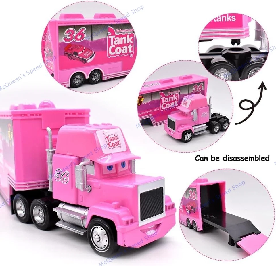 2+2 Free Disney Pixar Cars Container Truck & Car Lightning Jackson Diecast Model - Image 4 of 4