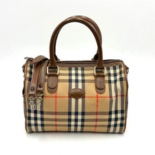 Auth Burberry Nova Check 2way Mini Boston Bag Handbag Shoulder Bag 2Y7984