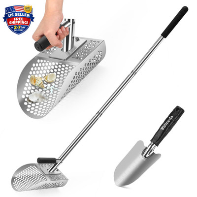 Long Handle Sand Scoop with Shovel for Metal Detecting, Metal Detector at Beach,