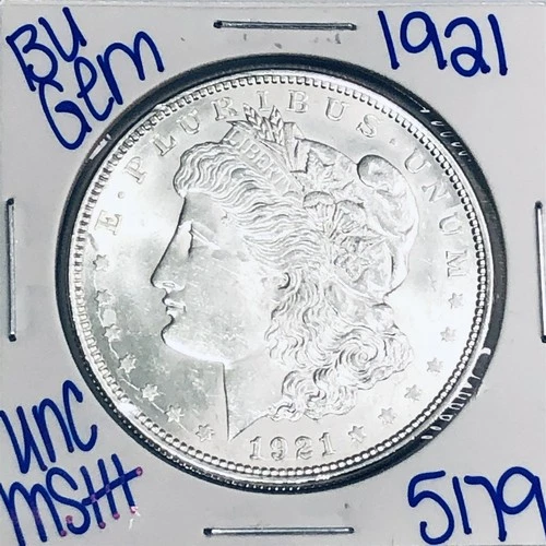 1921 BU UNCIRCULATED MORGAN SILVER DOLLAR AUTHENTIC U.S. MINT FREE SHIPPING 5179
