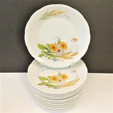 Set/12 Mitterteich Dandelion Salad Dessert Plates 7.5" Bavaria yellow flowers