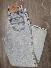 Vintage Levis 550 Youth Size 12 Relaxed Fit Regular Denim USA 80s Acid Wash