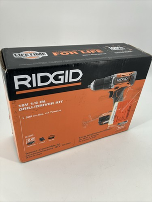 #ad Ridgid R860010K 18V 1 2quot; Drill Driver Kit W 2.0 Ah Battery Charger amp; Case $64.95