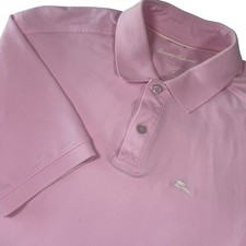 Tommy Bahama Men s Supima Cotton Polo Shirt Pink Size Medium Golf Preppy