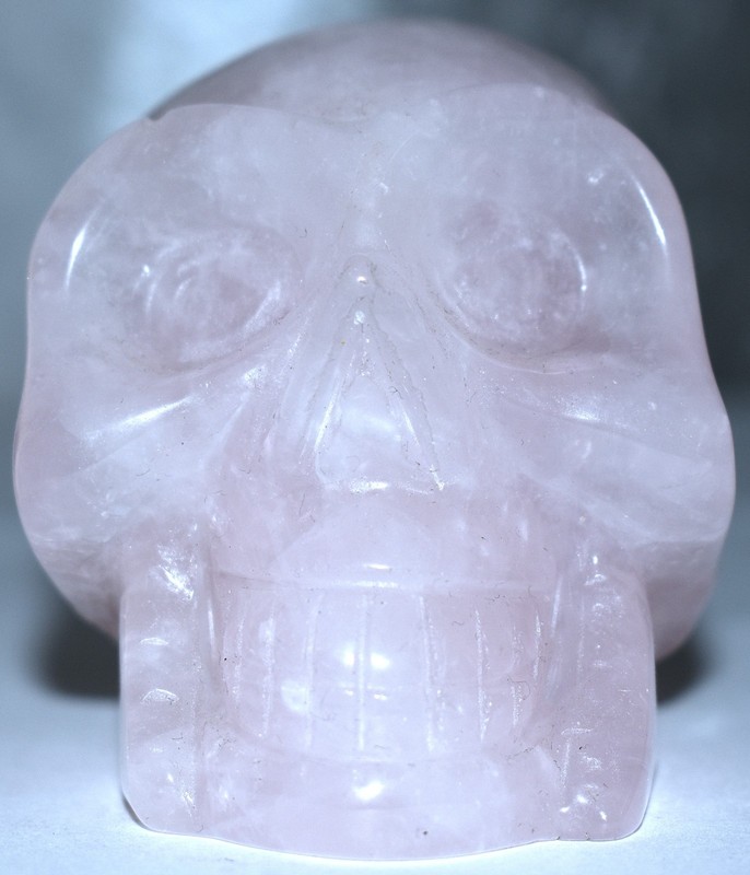 Gorgeous Rose Quartz Skull 3.58"/560 Grams