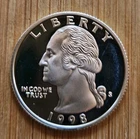 1998-S 25c Washington 90% Silver Proof Quarter BU