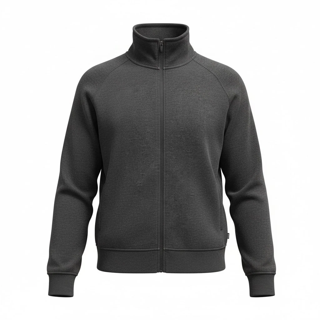 Mondetta Mens L Poly Waffle Jacket Charcoal Full Zip Athleisure