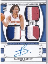 2024-25 Panini NT NBA No RMT-PAC Pacome Dadiet Rookie Patch On-Card Auto 22/99