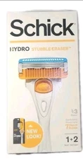 2 Pack Schick Hydro Stubble Eraser 2 Handles 4 Cartridges Total