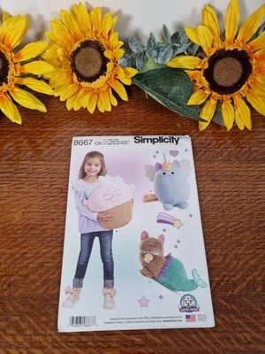 Simplicity Schnittmuster 8667 Kitty Kissen Cupcake Meerjungfrau One Size NEU Plüsch