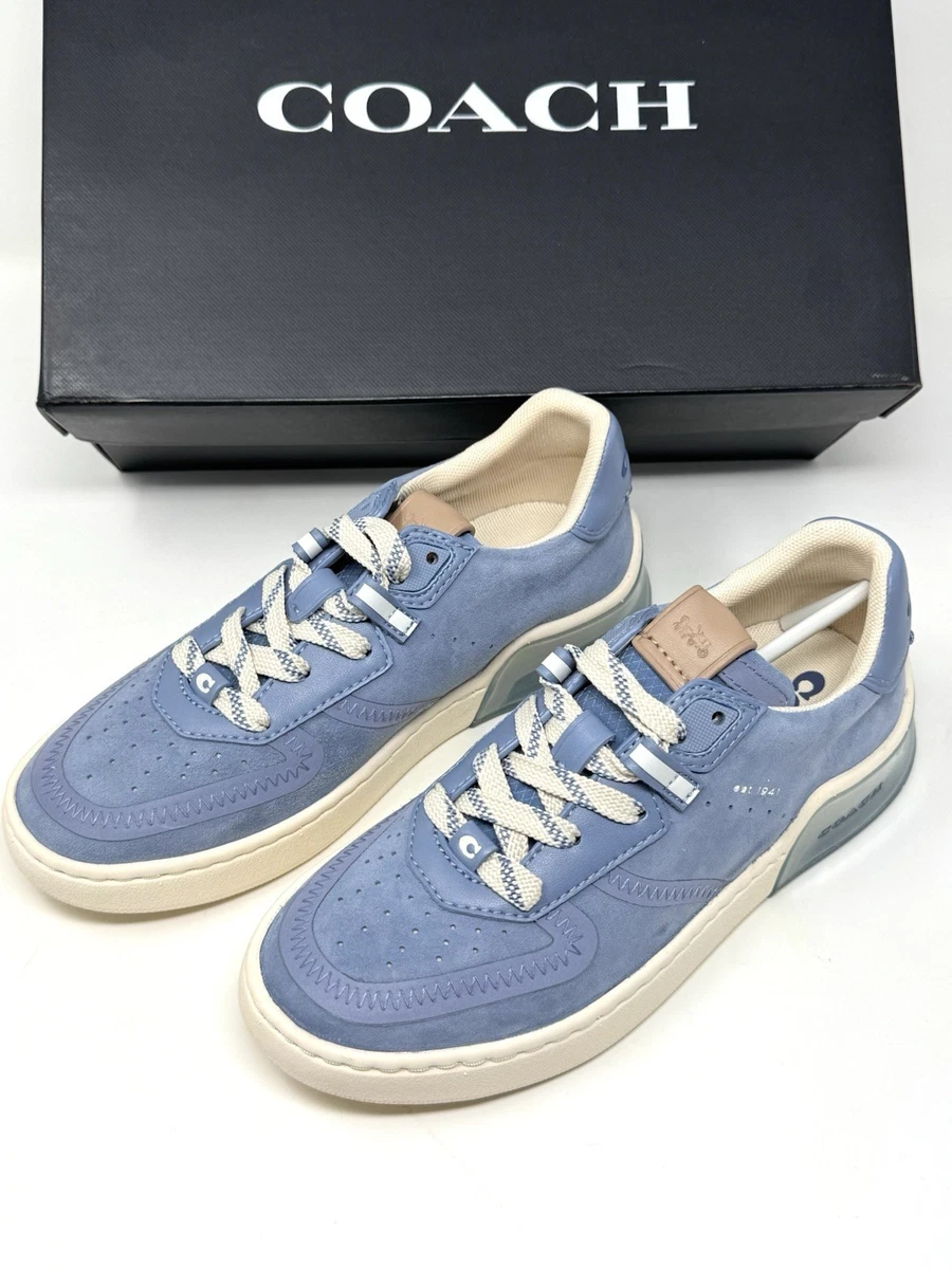 NIB Coach Aquamarine Leather , Signature Printed Sneakers,!size 9.5D Coach Blue Athletic Shoes for Women for sale | eBay main image 3