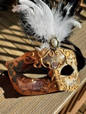 Feather Venetian Mardi Gras Ball Masquerade   Mask Halloween Raised Detail     