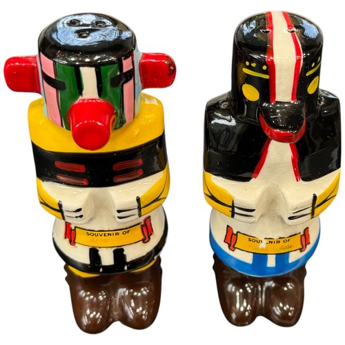 Vintage Kachina Südwestindianer Figur Souvenir Salz und Pfefferstreuer