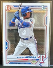 Maximo Acosta 2021 Bowman 1st Bowman Paper Base Prospect Card Texas Rangers 🔥🔥