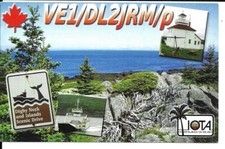Tarjeta de radio QSL 2009 Bell Island Lighthouse Canadá