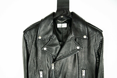 Saint Laurent Pairs Men's Motorcycle Biker L01 100% Python