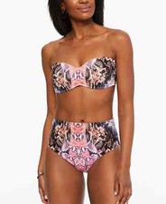 NWT Bar Iii Multi Mixed Messages Swim Bikini Top  Bottom Large Medium pau1822a
