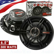 1 PAIR - CRUNCH CS653 6.5" 3-WAY 300 WATTS FULL RANGE SPEAKERS 6-1/2" CAR AUDIO