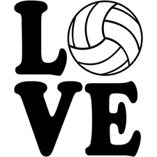 Love Volleyball Stacked 8" Vinyl Decal Car Window Sticker Car Beach AVP FIVB