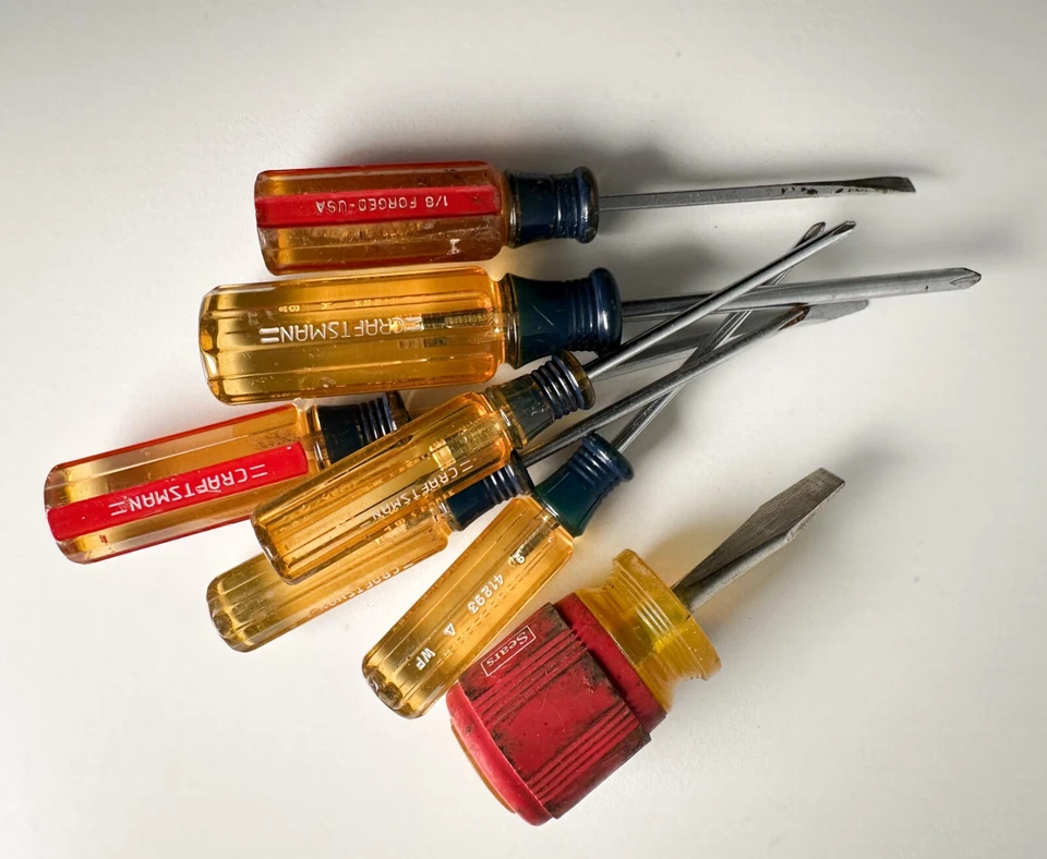 9 Vintage Sears Craftsman USA Wrenches, Screwdrivers & Rare Stubby Sears Grip - Image 3 of 4