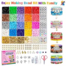 5300 PCS Clay Beads Bracelet Kit DIY Jewelry Making Preppy Letters Charms Gift