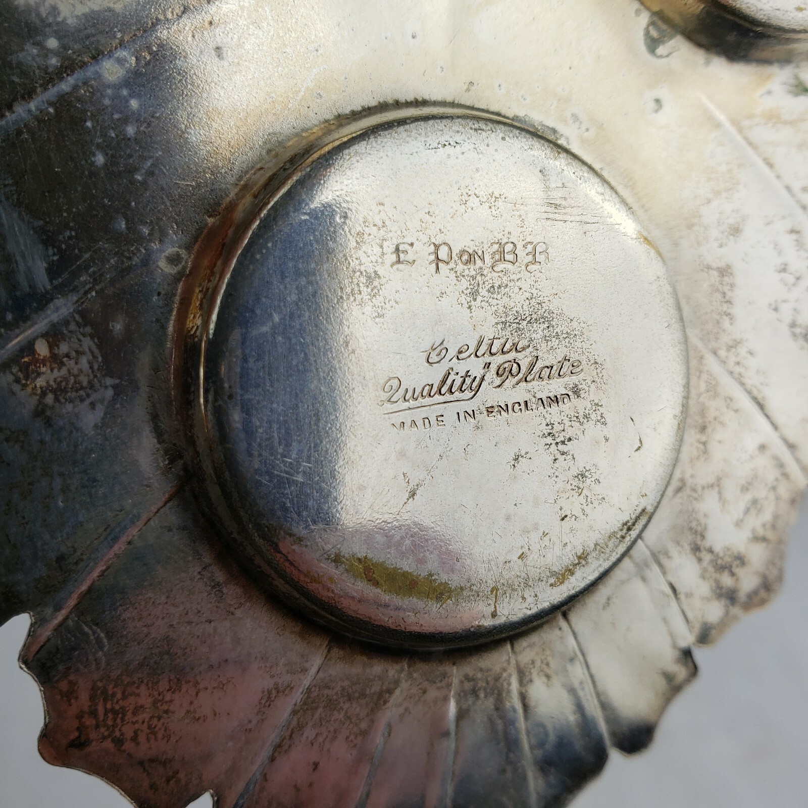 Vintage Celtic Quality Plate Leaf Tray Plate Made In England Condiment Set