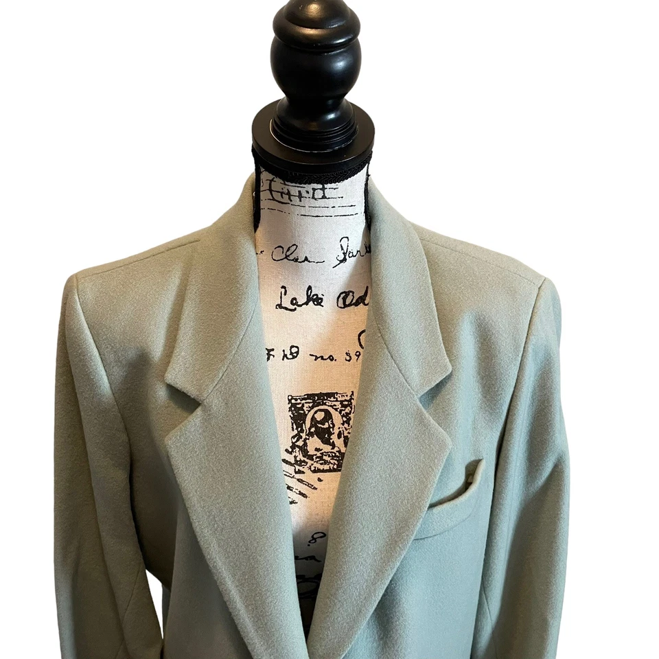 Traje Blazer Chaqueta Eddie Bauer Lana Verde Salvia Talla Grande Nuevo con Etiquetas #N-069 Oficina Foto 2 de 4