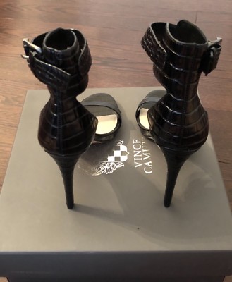 Escarpins Vince Camuto Farella - Taille 6.5 US - Talons Hauts Aiguille - Cuir Noir - Neuf Avec Emballage