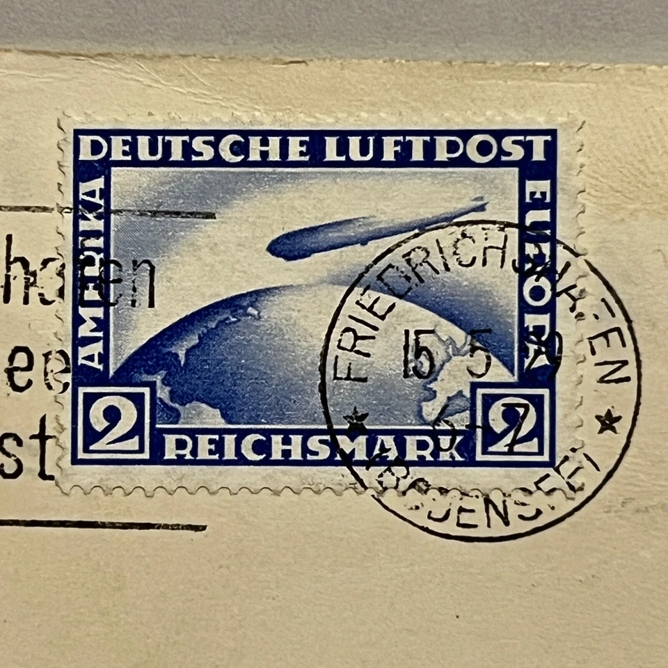 1929 GERMANY GRAF ZEPPELIN COVER #C36 DELAYED DUE CANCEL OF THE 1st AMERICA TRIP - Image 3 of 4