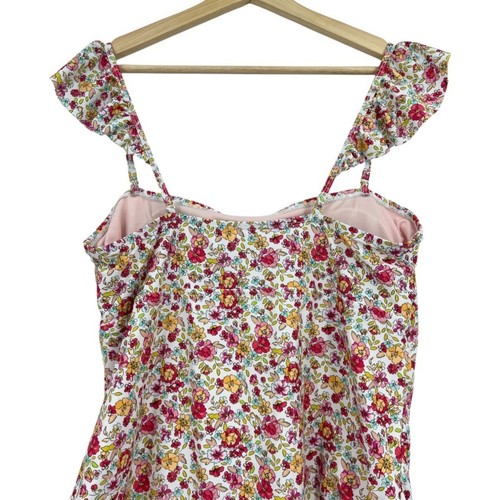 Swimsuit one piece 2x womens plus size NEW ruffle floral bathing suit - Picture 3 of 9